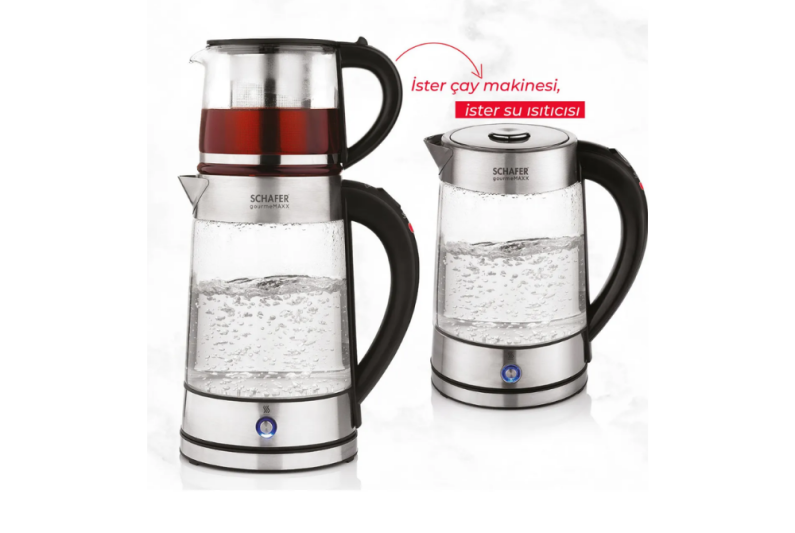 Schafer 25001-xxx01 Gourmemaxx Cam Çay Makinesi Kettle İnox - 1