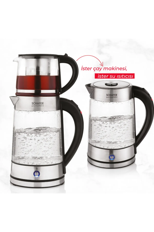 Schafer 25001-xxx01 Gourmemaxx Cam Çay Makinesi Kettle İnox
