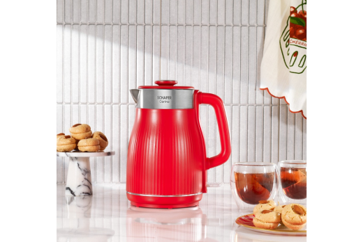 Schafer Carina Paslanmaz Çelik El Yakmaz Gövdeli Su Isıtıcı Kırmızı 01P - Schafer