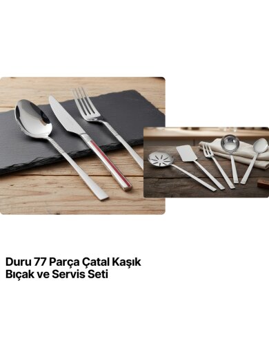 Schafer Duru 77 Parça Çatal Kaşık Bıçak Takımı 11001-GUM01 - 2