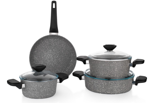 Schafer Etna Yanmaz Yapışmaz Tencere Seti 7 Prç Gri - 2