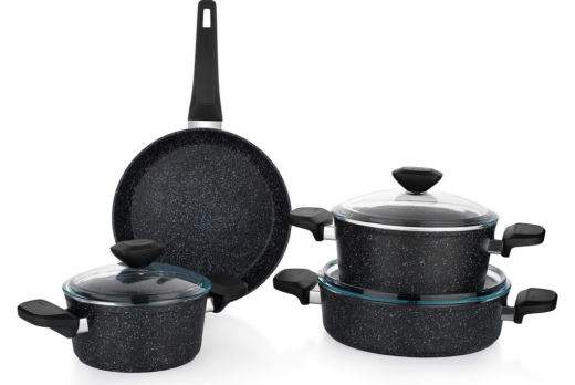 Schafer Etna Yanmaz Yapışmaz Tencere Seti 7 Prç Siyah - 2