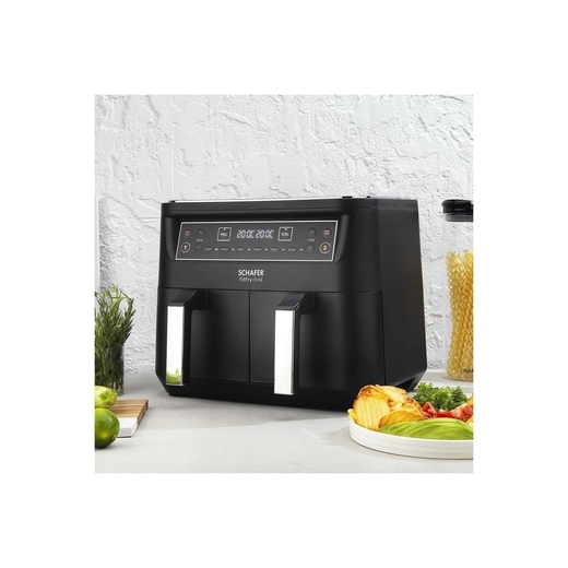 Schafer Fit Fry Dual Airfryer Sıcak Hava Fritözü Siyah