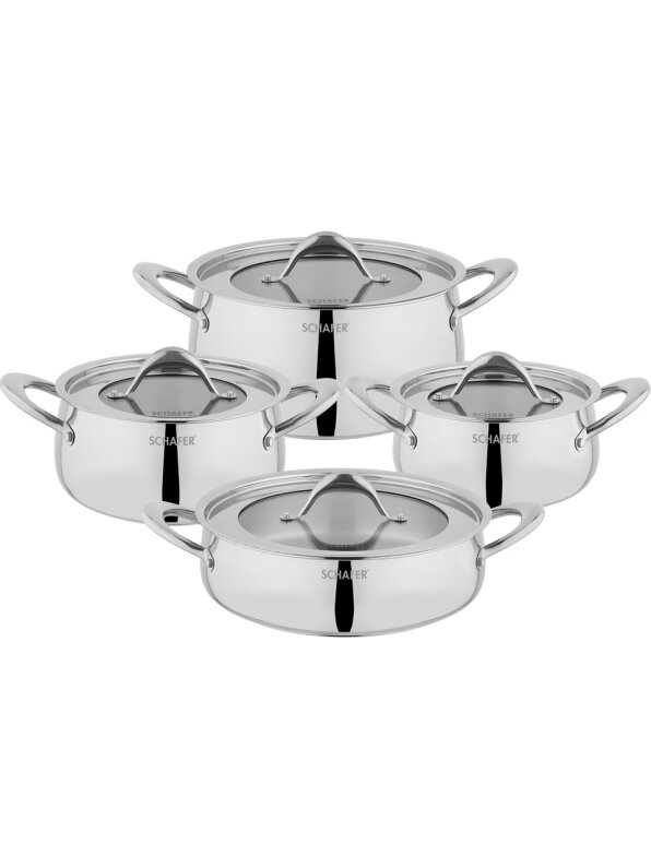 Schafer Galaxy Çelik Tencere Seti 8 Parça-Inox 13002-INX01 - 1