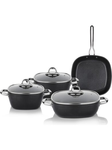 Schafer Gastronomie Master Y.Y. Tencere Seti 7 Prç. İnd Siyah - Schafer