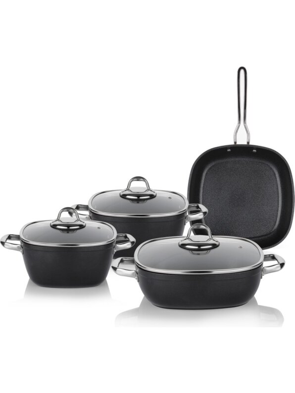 Schafer Gastronomie Master Y.Y. Tencere Seti 7 Prç. İnd Siyah - 1