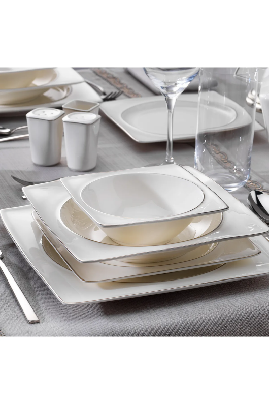 Schafer Glamor Pure Yemek Takımı 60 Parça Platin Plt01