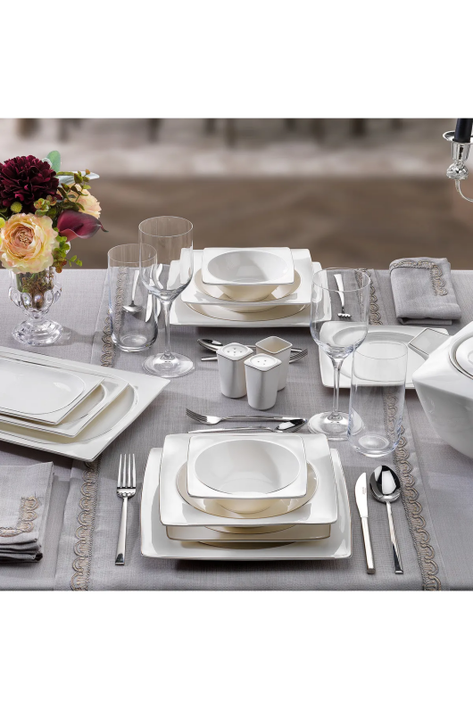 Schafer Glamor Pure Yemek Takımı 60 Parça Platin Plt01
