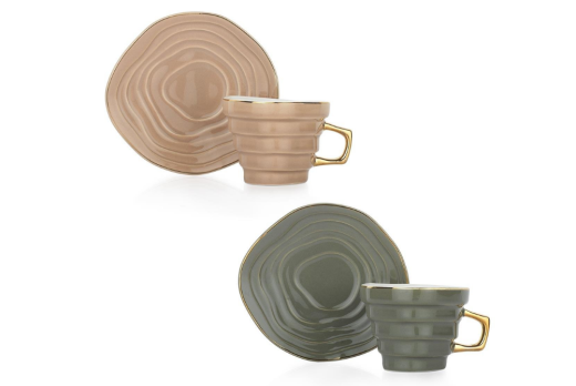 Schafer Glossy 6 Kişilik Kahve Fincan Takımı 12 Parça-Asorti04 - 2