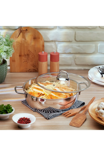 Schafer Held Çelik Basık Tencere 28 Cm İnox - Schafer