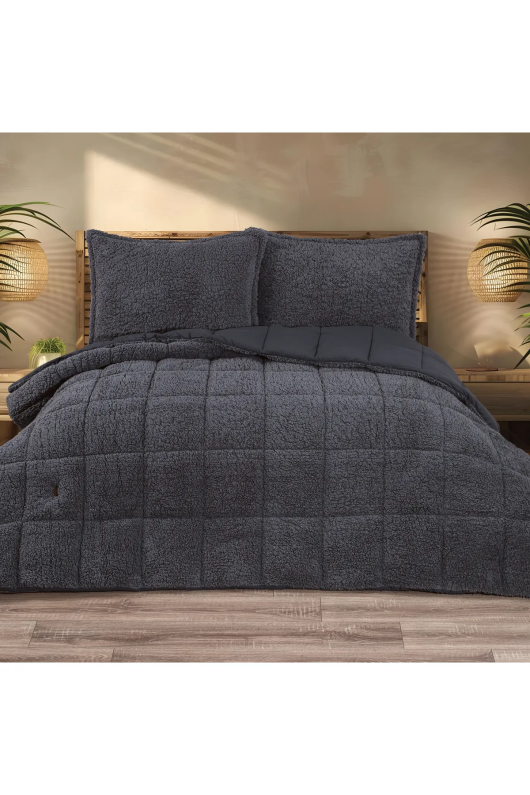 Schafer Home Deluxe Yorgan Seti 3 Prç. Antrasit Ç.K. - 3