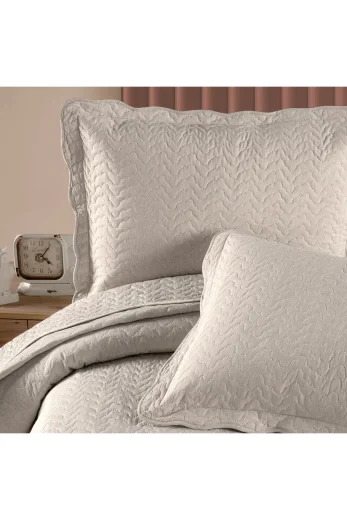 Schafer Home Elegance Yatak Örtüsü Seti 3 Parça-Bej - Thumbnail