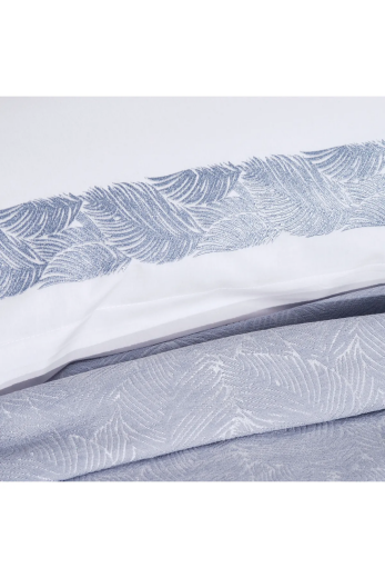 Schafer Home Leaves Şönil Çift Kişilik Yatak Örtüsü Seti 7 Parça-Gri - Schafer