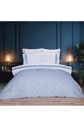 Schafer Home Leaves Şönil Çift Kişilik Yatak Örtüsü Seti 7 Parça-Gri - 2