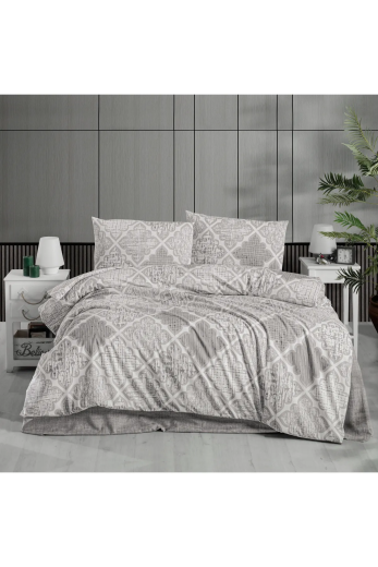 - Schafer Home Mono Çift Kişilik Nevresim Takımı 4 Parça-Gri  - Schafer Home Mono Çift Kişilik Nevresim Takımı 4 Parça-Gri