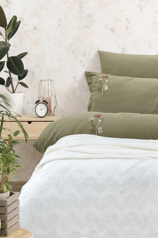 Schafer Home Olive Nevresim Takımı 7 Prç. Yeşil Ç.K.