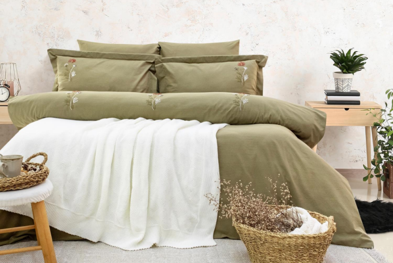 Schafer Home Olive Nevresim Takımı 7 Prç. Yeşil Ç.K. - 1