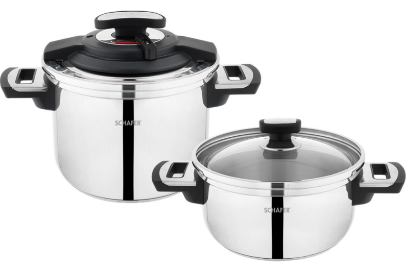 Schafer İn-Safe 2 li Düdüklü Tencere Seti 4 Parça-Siyah - 2