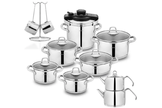 Schafer Jewel Çelik Çeyiz Seti 18 Parça İnox - Schafer