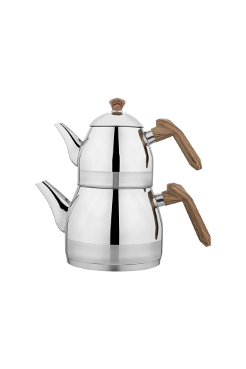 Schafer Luz Orta Boy Çelik Çaydanlık Takımı 3 Prç. Kahverengi - Schafer