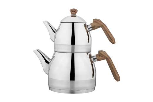 Schafer Luz Orta Boy Çelik Çaydanlık Takımı 3 Prç. Kahverengi - 2