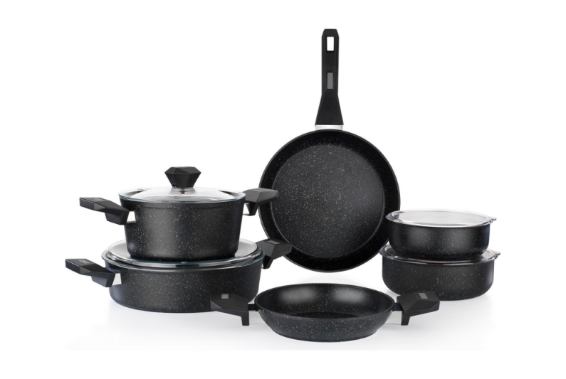 Schafer Rock Stone Tencere Seti 10 Parça-Siyah - 2