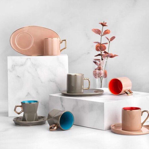 Schafer Vogue Kahve Fincan Takımı 6lı 12 Prç. ALT03 8002 - Schafer