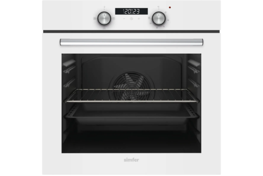 Simfer 8204 Diamond 4 Fonk. Dij. Saat. Beyaz Cam Power Turbo Ankastre Fırın - Simfer