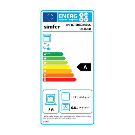 Simfer 8208 9 Fonksiyon QS Siyah Cam Ankastre Fırın Power Turbo Dijital - 6