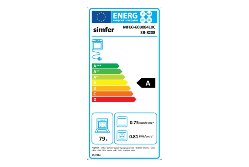 Simfer 8208 9 Fonksiyon QS Siyah Cam Ankastre Fırın Power Turbo Dijital - 4