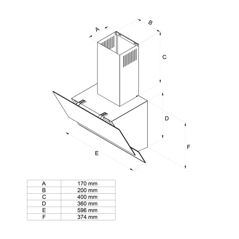 Simfer 8703 60 cm Siyah Duvar Tipi Davlumbaz - 2