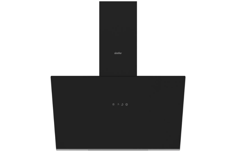 Simfer 8721 60 Cm Siyah Eğilimli Cam Davlumbaz - 1