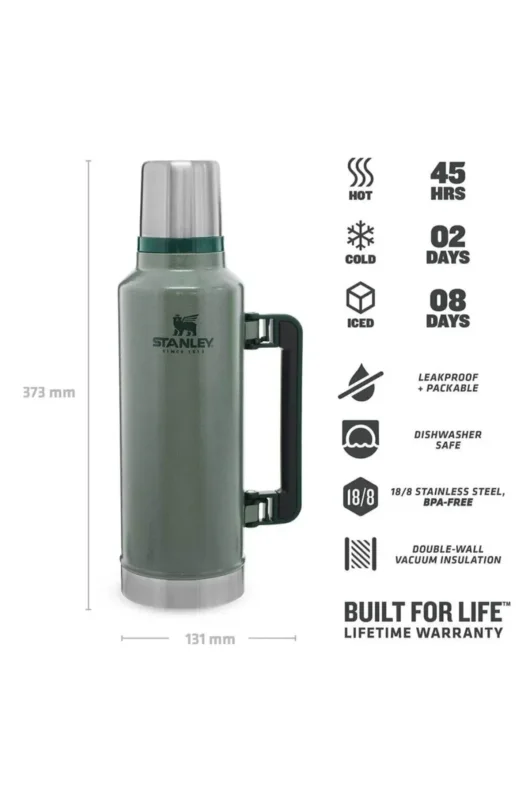 Stanley 10-07934-003 The Legendary Classic Bottle 1.9L / 2.0QT Termos Hammertone Green