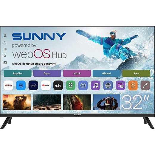 Sunny SN32HMLN -W02S HD 32" 82 Ekran Uydu Alıcılı webOS Smart LED Televizyon