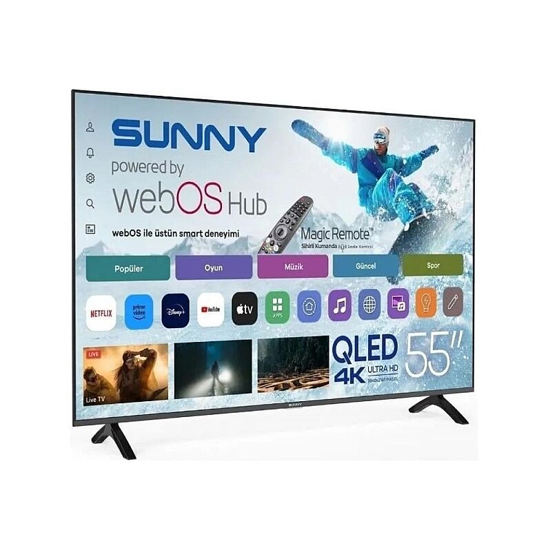 Sunny Sn55QUPRL-W02M 4K Ultra Hd 55'' 140 Ekran Uydu Alıcılı Webos Smart Qled Tv - 2