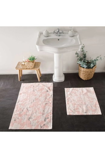 Taç Flower Pamuklu 2 li Paspas Seti Pudra 1500202311 - Taç