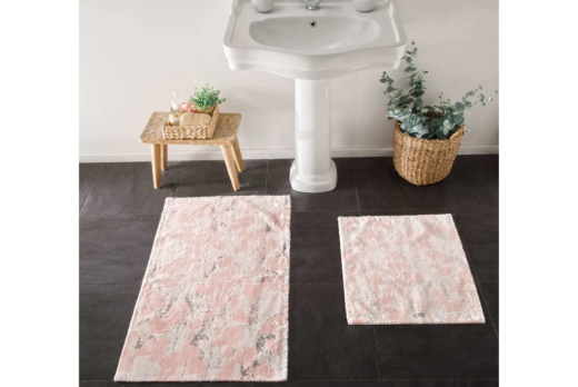 Taç Flower Pamuklu 2 li Paspas Seti Pudra 1500202311 - Taç