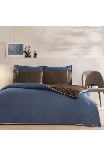 Taç Riven Biyeli Nevresim Takımı Lacivert Ç.K.1000046841 - Taç