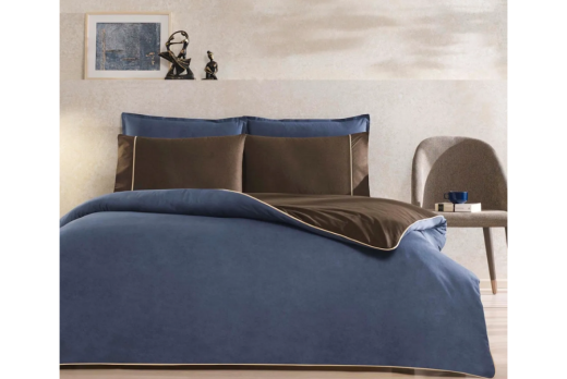 Taç Riven Biyeli Nevresim Takımı Lacivert Ç.K.1000046841 - 3