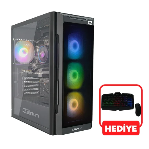 Technopc Quantum Gaming Dazzle Amd Ryzen 5 5500 16 Gb DDR4 512 GB RTX3050 Freedos +23 Pg24 Monitor Hediyeli - 1