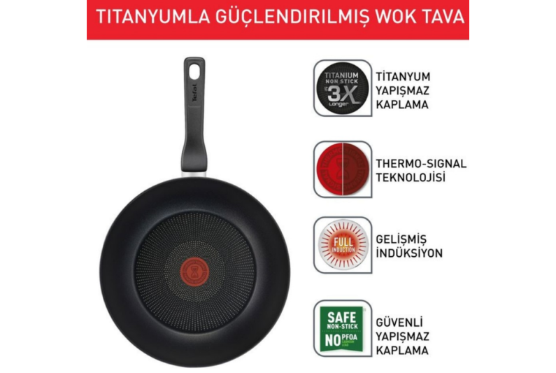 Tefal 2100134004 Tit 3X Force Wok Tava 28 Cm - 1