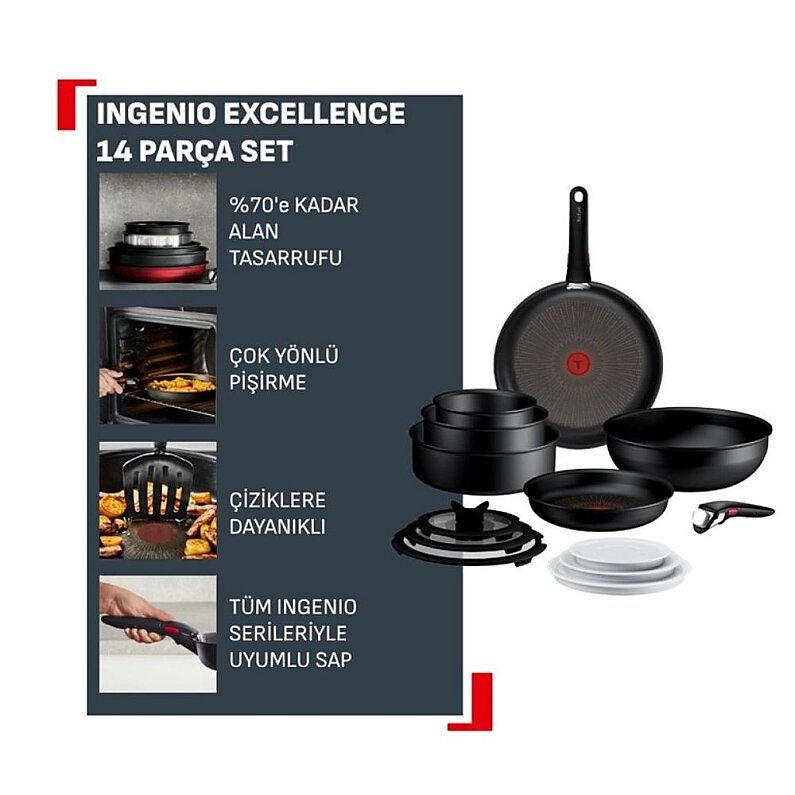 Tefal 2100142950 Ingenio Excellence Fusion Core 9X Büyük Set 14 parça - 3