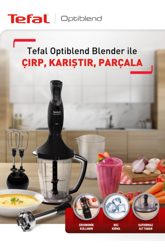 Tefal 9100039412 Optiblend 1000W 1.5 L Siyah El Blender Seti