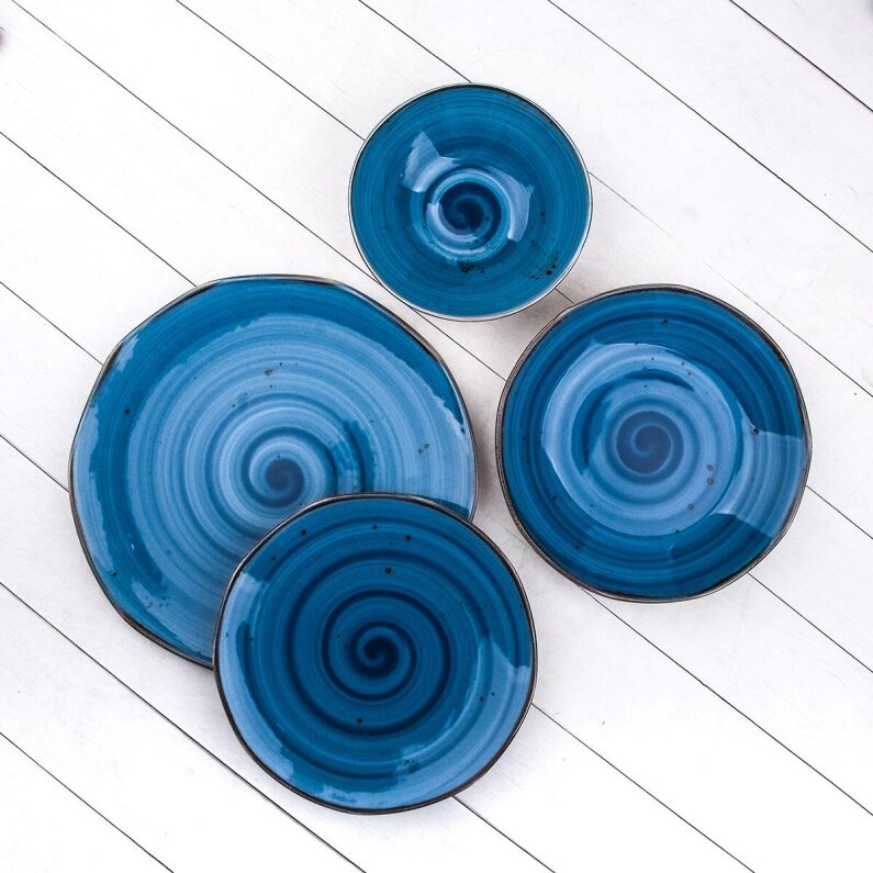 Tulu 4024744 24 Parça Yemek Takımı R93 Mavi - 1